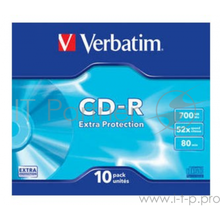 Диск CD-R Verbatim 700Mb 52x Slim case (10шт) (43415), фото 