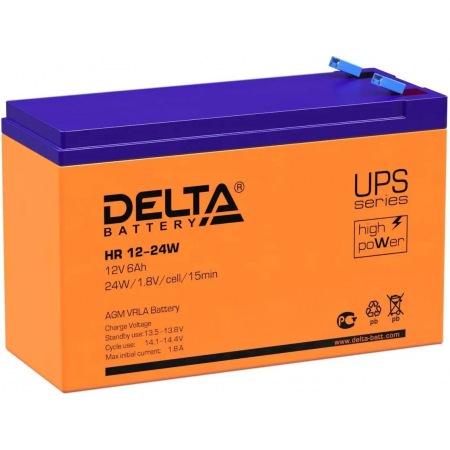 Батарея Delta HR 12-24 W (12V, 6Ah), фото 