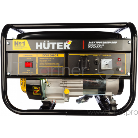Генератор Huter DY4000L 64/1/21 Электрогенератор {четырехтактный, 3000Вт, 220В/50Гц, 78Дб, принудительное охлаждение, бак 15 л, расход бензина 395 г/кВтч, расход масла 6,8, габариты 610х430х460, вес 42 кг}, фото , изображение 4