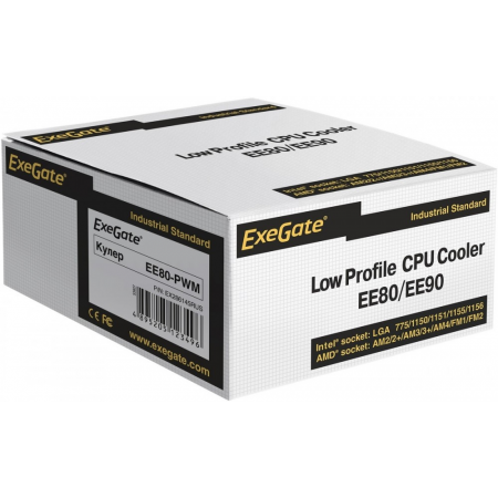 Кулер ExeGate EX286145RUS EE80-PWM (Al, LGA775/1150/1151/1155/1156/1200/AM2/AM2+/AM3/AM3+/AM4/FM1/FM2/754/939/940, TDP 65W, Fan 80mm, PWM, 800-2400RPM, Hydro bearing, 4pin, 11-24db, 205г, с термопастой, на защелках, Retail color box), фото , изображение 11