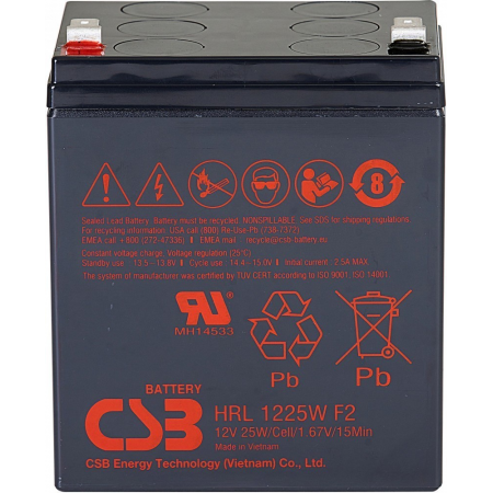 Аккумуляторная батарея CSB HRL1225W, фото 