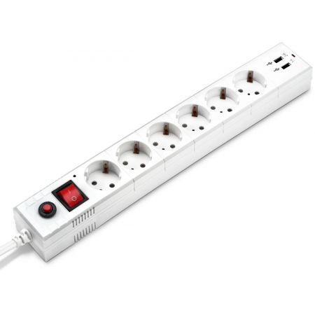 Сетевой фильтр Buro BU-SP5_USB_2A-W, фото 