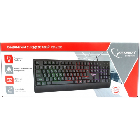 УЦ Клавиатура Gembird KB-220L Черный, фото , изображение 4