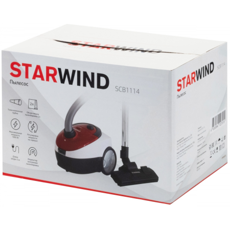 Пылесос STARWIND SCB1114, красный/белый, фото , изображение 9