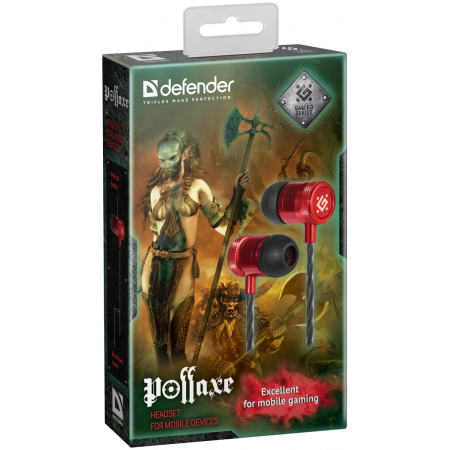 Наушники Defender Pollaxe, черный/красный, фото , изображение 3