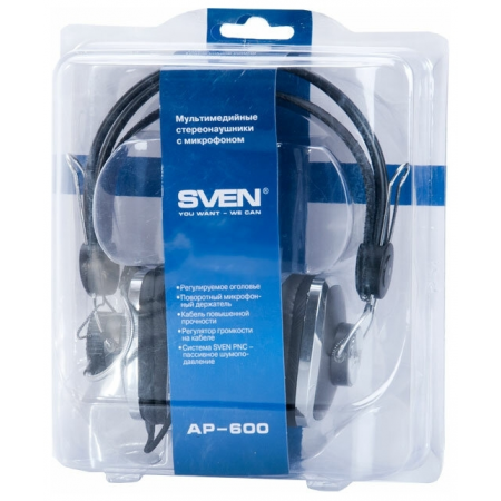 Компьютерная гарнитура SVEN AP-600, черный, фото , изображение 6