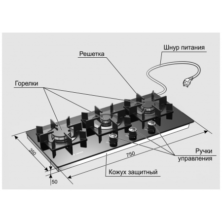 Газовая варочная панель GEFEST ПВГ 2150-01 К33, фото , изображение 5