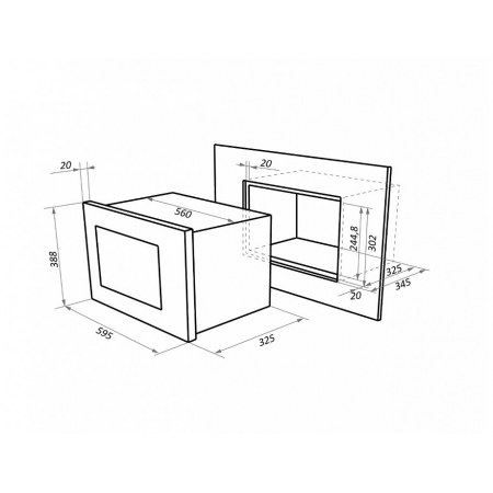 Микроволновая печь встраиваемая MAUNFELD MBMO.20.1PGB, черный, фото , изображение 13