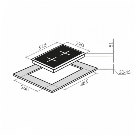 Газовая варочная панель HOMSAIR HGS323S, серебристый, фото , изображение 3