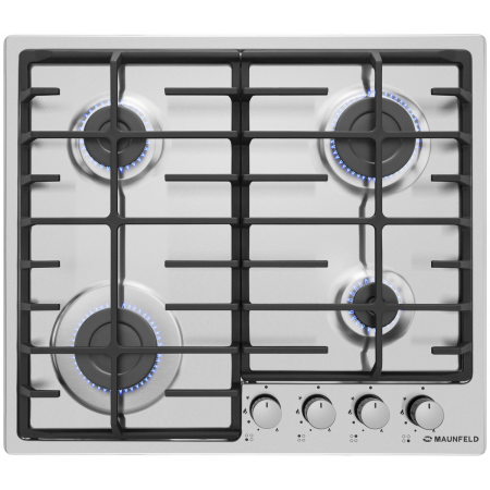 Газовая варочная панель MAUNFELD EGHS.64.6CS/G, серебристый, фото , изображение 2
