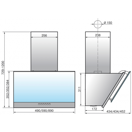 Наклонная вытяжка ELIKOR Рубин S4 50П-700-Э4Д,черный, фото , изображение 6