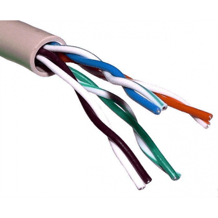 Витая пара UTP 4 пары cat6 solid 0.55мм CCA molded 305м серый, фото 