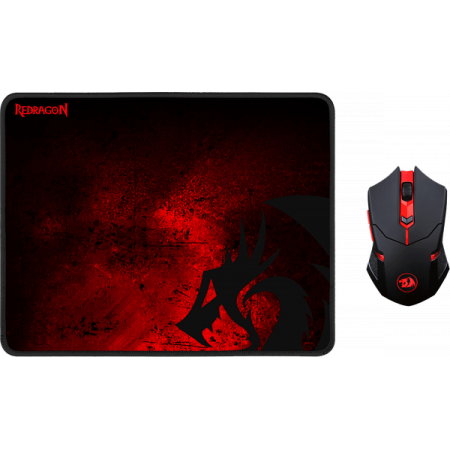 Мышь беспроводная + коврик Redragon M601WL-BA (78227) красный, чёрный, фото 