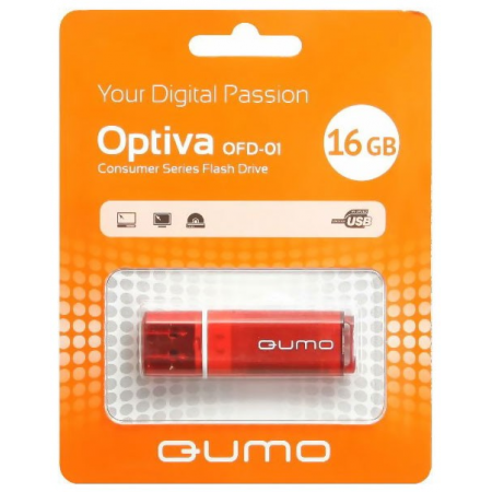 USB Flash накопитель   16Gb QUMO Optiva 01 Red, фото 