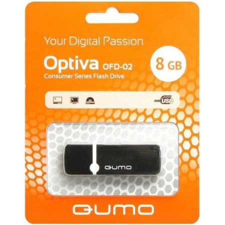 USB Flash накопитель 8Gb QUMO Optiva 02 Black, фото 