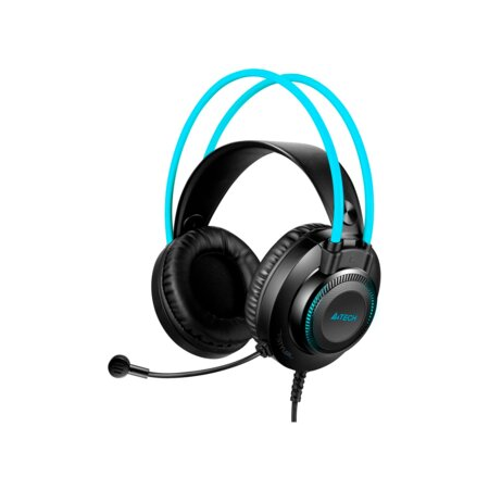Компьютерная гарнитура A4Tech FH200U, black/blue, фото 