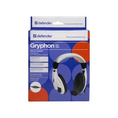 Компьютерная гарнитура Defender Gryphon HN-750, белый, фото , изображение 2