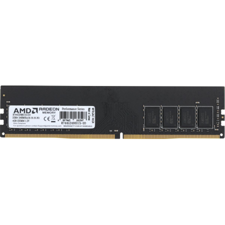 Модуль памяти AMD Radeon™ DIMM DDR4 4GB 2400 (R744G2400U1S-UO) Performance Series, 1.2V, Non-ECC, CL15, Bulk, фото 