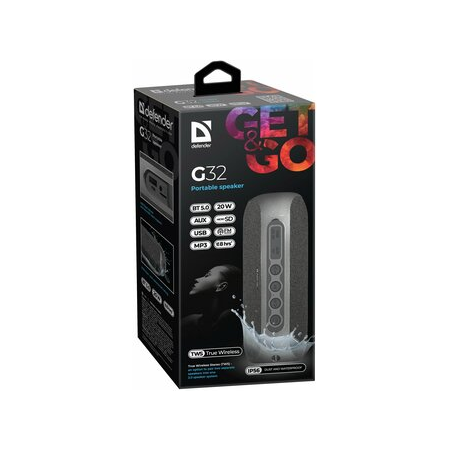 Портативная акустика Defender G32, 20 Вт, серый, фото , изображение 6