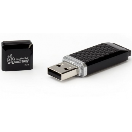 USB Flash накопитель 4Gb SmartBuy Quartz Black (SB4GBQZ-K), фото 