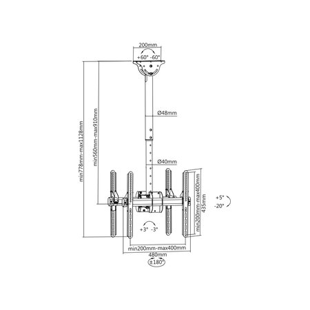 Кронштейн на потолок Arm Media LCD-1850, фото , изображение 9