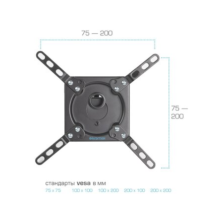 Кронштейн на стену Kromax DIX-14 black, фото , изображение 7
