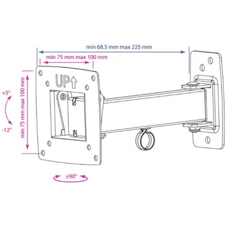 Кронштейн на стену Kromax OPTIMA-103, фото , изображение 2