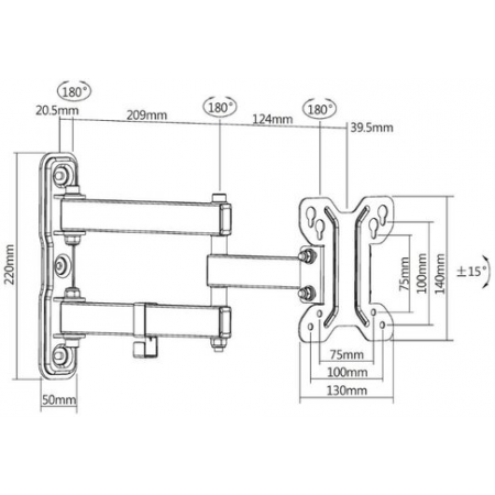 Кронштейн на стену UltraMounts UM896 черный, фото , изображение 4