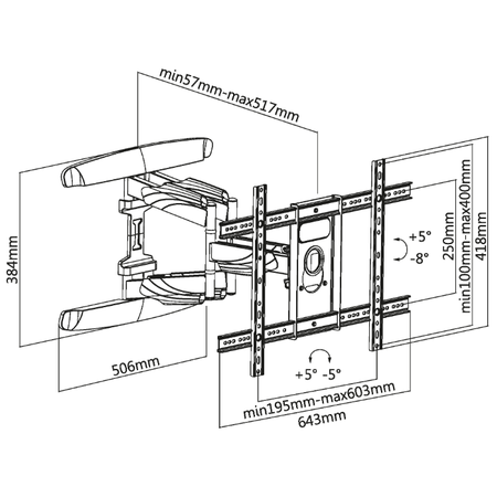 Кронштейн на стену UltraMounts UM912 черный, фото , изображение 3