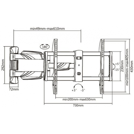 Кронштейн на стену UltraMounts UM909 черный, фото , изображение 8