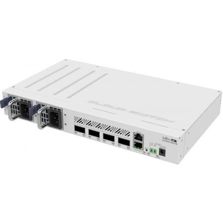Коммутатор Mikrotik CRS504-4XQ-IN, 1x10Base-T/100Base-TX, 4xQSFP28, Switching capacity 800 Gbps, фото 