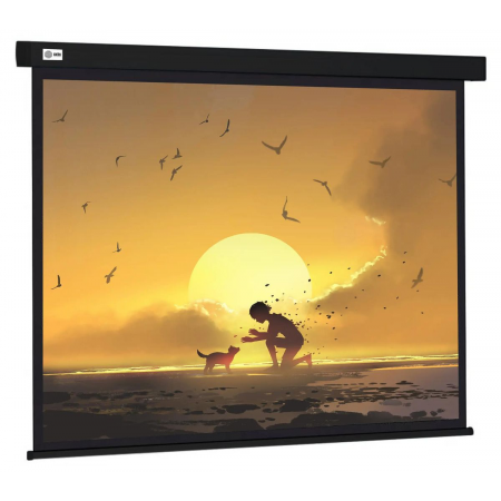 Экран Cactus 150x150см Wallscreen CS-PSW-150X150-BK 1:1 настенно-потолочный рулонный черный, фото 
