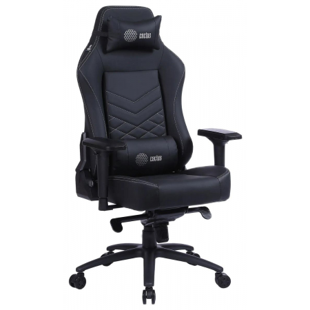 Кресло игровое Cactus CS-CHR-0112BL черный сиденье черный эко.кожа с подголов. крестовина металл пластик черный, фото 