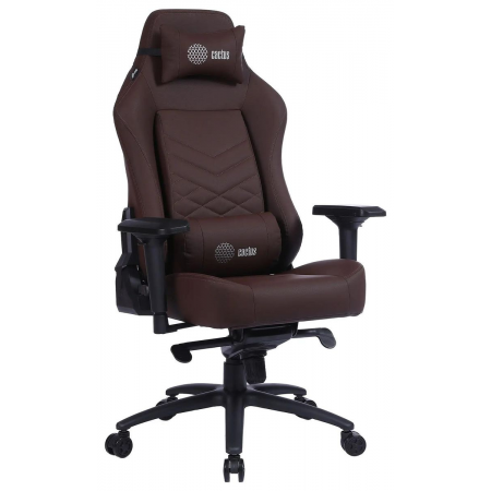 Кресло игровое Cactus CS-CHR-0112BR коричневый сиденье коричневый эко.кожа с подголов. крестовина металл пластик черный, фото 