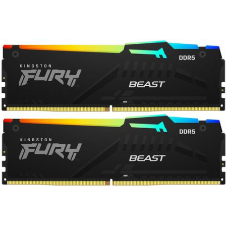 Оперативная память DIMM Kingston FURY Beast Black RGB DDR5 64Gb KF552C40BBAK2-64 (2x32Gb), фото 