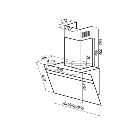 Наклонная вытяжка MAUNFELD Medway 60 белый, фото , изображение 14
