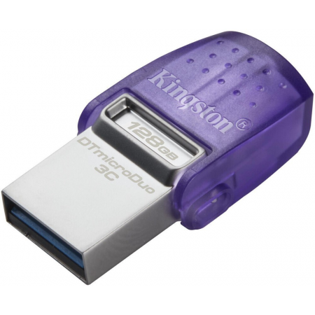 Флеш Диск Kingston 128Gb DataTraveler microDuo 3C DTDUO3CG3/128GB USB3.0 фиолетовый, фото 