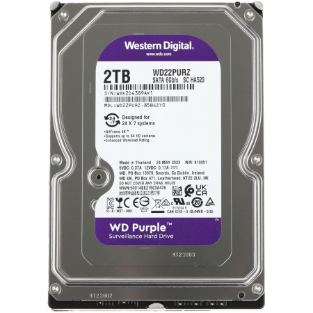 Жесткий диск Western Digital Purple 2Tb WD22PURZ, фото 
