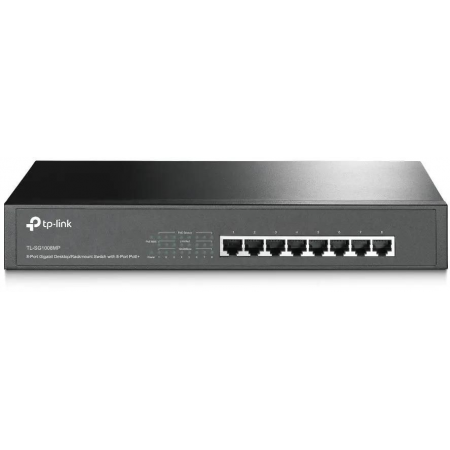 Коммутатор TP-LINK TL-SG1008MP 8-портовый настольный/монтируемый в стойку гигабитный коммутатор с 8 портами PoE+, фото 