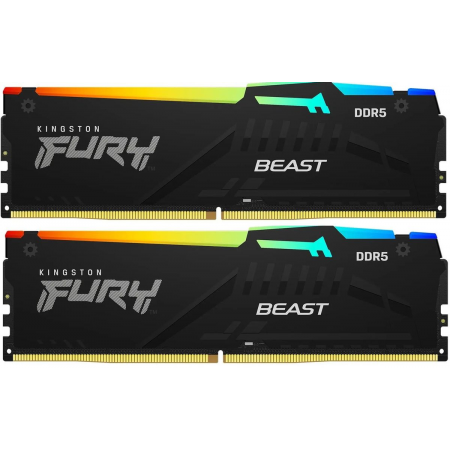 Оперативная память DIMM Kingston FURY Beast Black RGB DDR5 32Gb KF552C40BBAK2-32 (2x16Gb), фото 