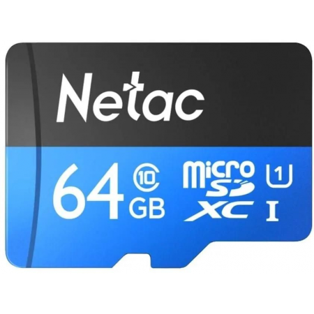 Карта памяти 64Gb microSDHC Netac + adapter (NT02P500STN-064G-R), фото 