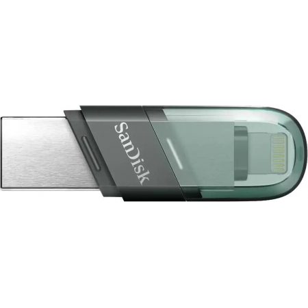 Флеш Диск Sandisk 64Gb iXpand Flip SDIX90N-064G-GN6NN USB3.1 зеленый/серебристый, фото 