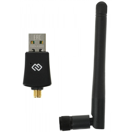 Сетевой адаптер WiFi Digma DWA-N300E N300 USB 2.0 (ант.внеш.съем) 1ант. (упак.:1шт), фото 
