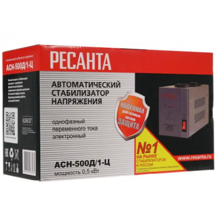 Стабилизатор напряжения Ресанта АСН-500Д/1-Ц электронный однофазный серый, фото , изображение 5