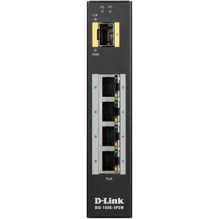 Коммутатор D-Link DIS-100G-5PSW/A1A Промышленный неуправляемый коммутатор с 4 портами 10/100/1000Base-T, 1 портом 1000Base-X SFP, функцией энергосбере, фото 