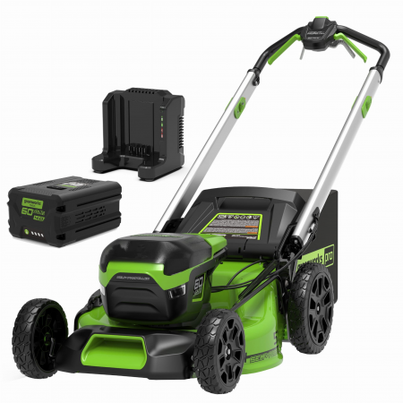 Газонокосилка аккумуляторная GreenWorks GD60LM51SPk4, 60V, 51 см, самоходная, бесщеточная, c 1хАКБ 4Ач и ЗУ (2514307UB), фото 