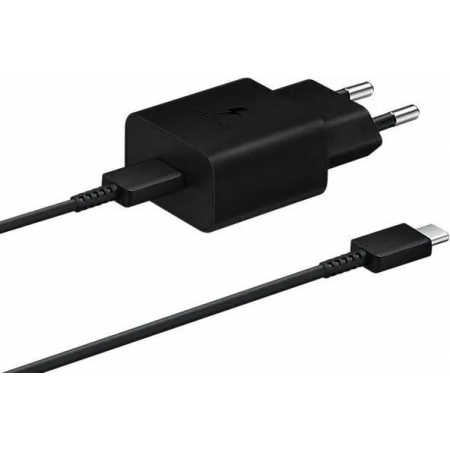 Сетевое зарядное устройство Samsung Adapter 15W Type C with Cable Black (EP-T1510XBEGEU), фото 