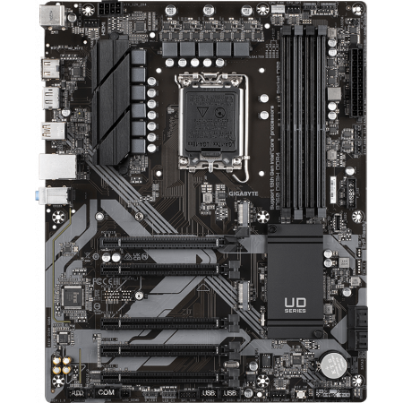 Материнская плата GIGABYTE B760 DS3H DDR4, LGA1700, B760, 4*DDR5, DP+HDMI,  4 SATA 6 Гб/с, M2, Audio, Gb LAN, USB 3.2, USB 2.0, Type-C, COM*1 port, ATX, фото 