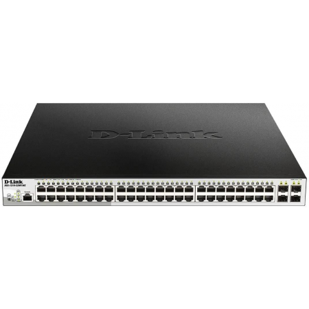 Коммутатор D-Link DGS-1210-52MP/ME/B 48G 4SFP 48PoE 370W управляемый, фото 