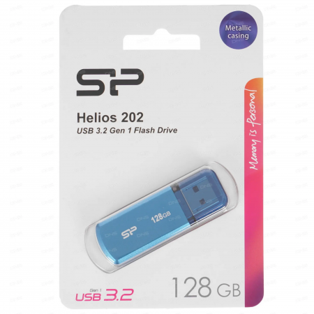 Память USB Flash 128 ГБ Silicon Power Helios 202 Blue (SP128GBUF3202V1B), фото 